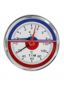 Термоманометр аксиальный "TIM" D80мм, (0℃ - 120℃)
