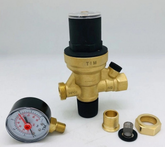 Клапан автоматической подпитки c манометром 1/2" TIM AF0206A